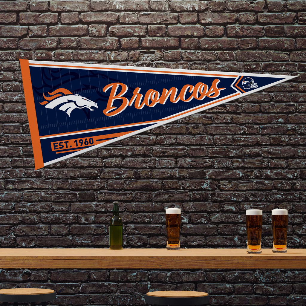 Rico Industries Nfl Football Denver Broncos Classic 12'' X 30'' Felt Wall D  Cor Pennant - Great For Home/Bed Room/Man Cave D  C