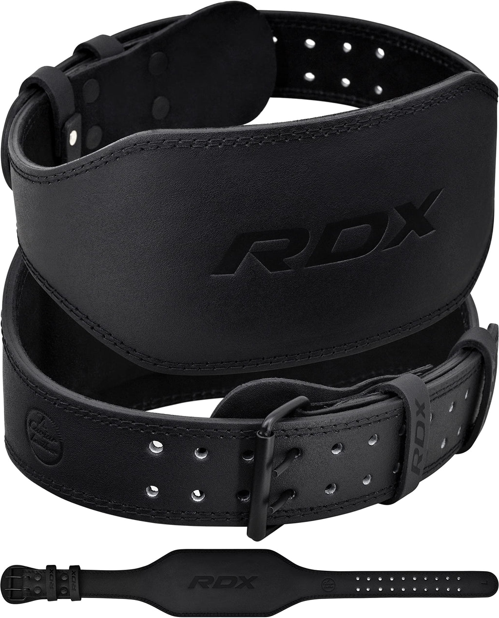 Rdx Weight Lifting Belt Gym Fitness, Cowhide Leather, 4    6    Padded Lumbar Back Support, 10 Adjustable Holes, Weightlifting P