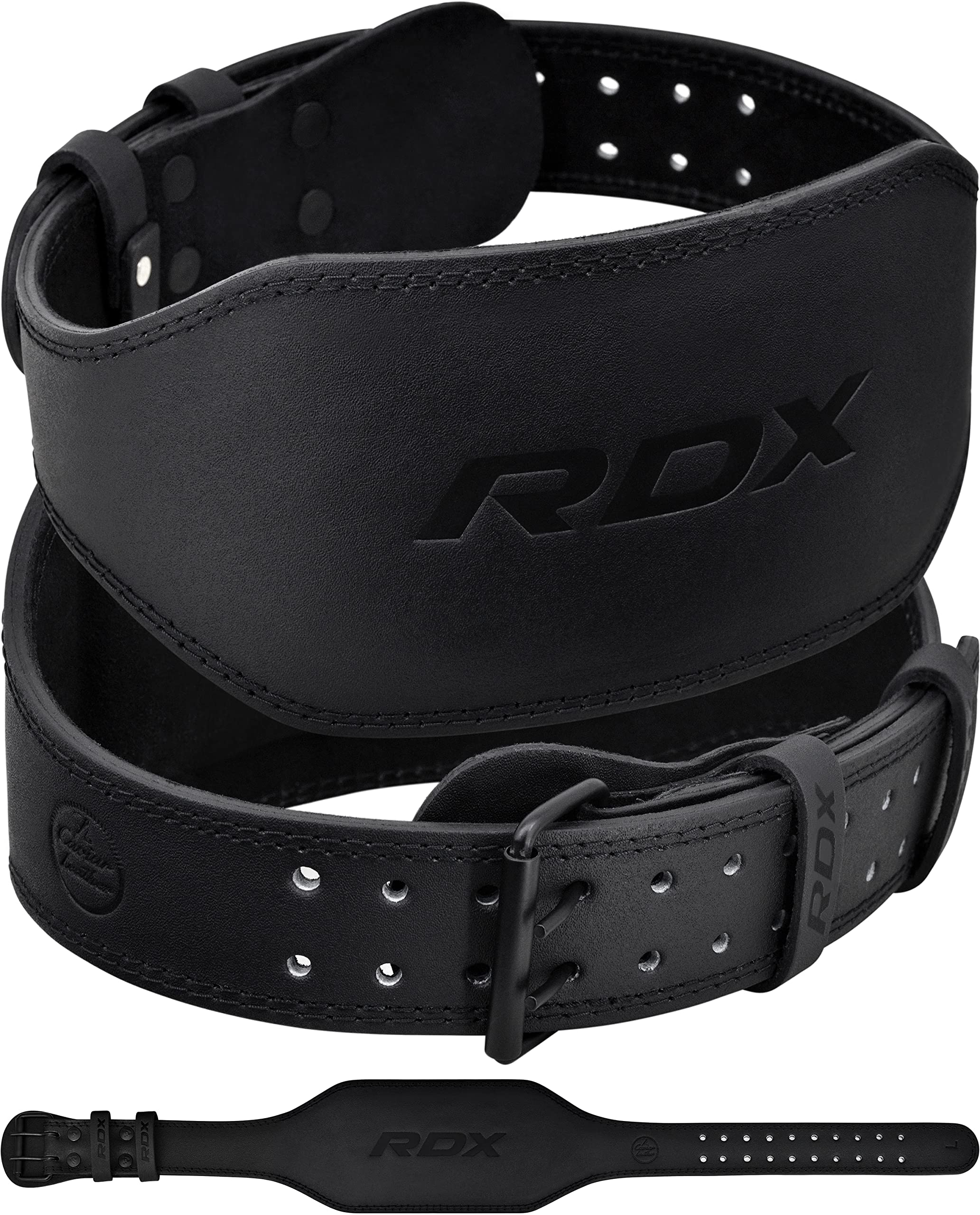 Rdx Weight Lifting Belt Gym Fitness, Cowhide Leather, 4    6    Padded Lumbar Back Support, 10 Adjustable Holes, Weightlifting P