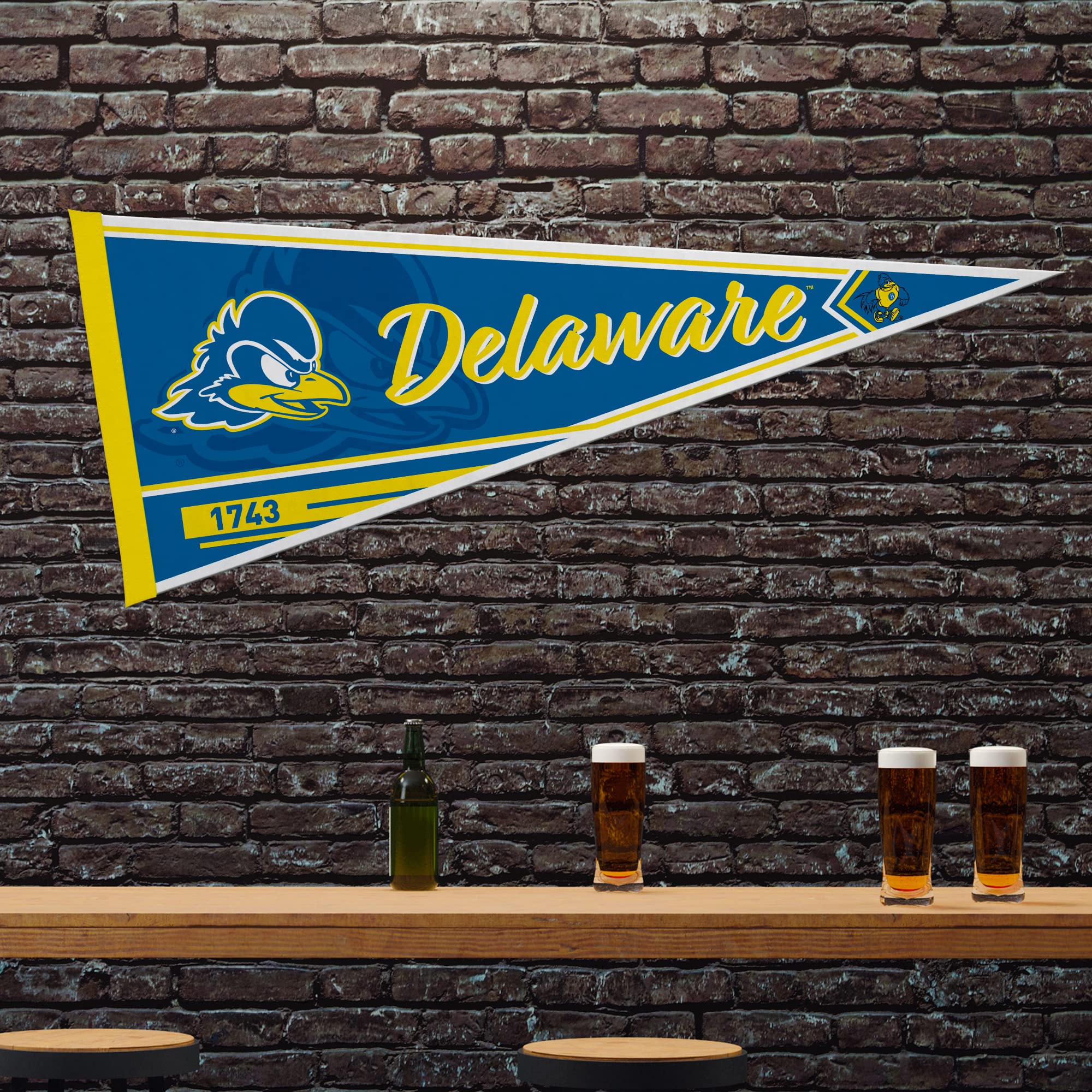 Rico Industries Ncaa Delaware Fightin Blue Hens Classic 12'' X 30'' Felt Wall D  Cor Pennant - Great For Home/Bed Room/Man Cave