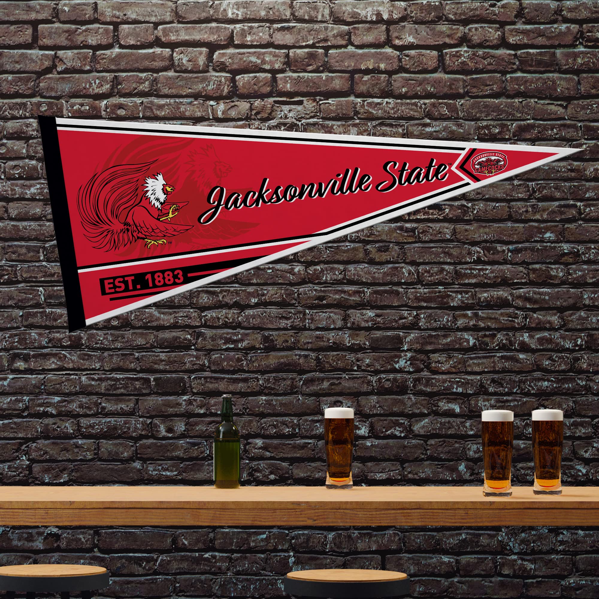 Rico Industries Ncaa Jacksonville State Gamecocks Classic 12'' X 30'' Felt Wall D  Cor Pennant - Great For Home/Bed Room/Man Cav