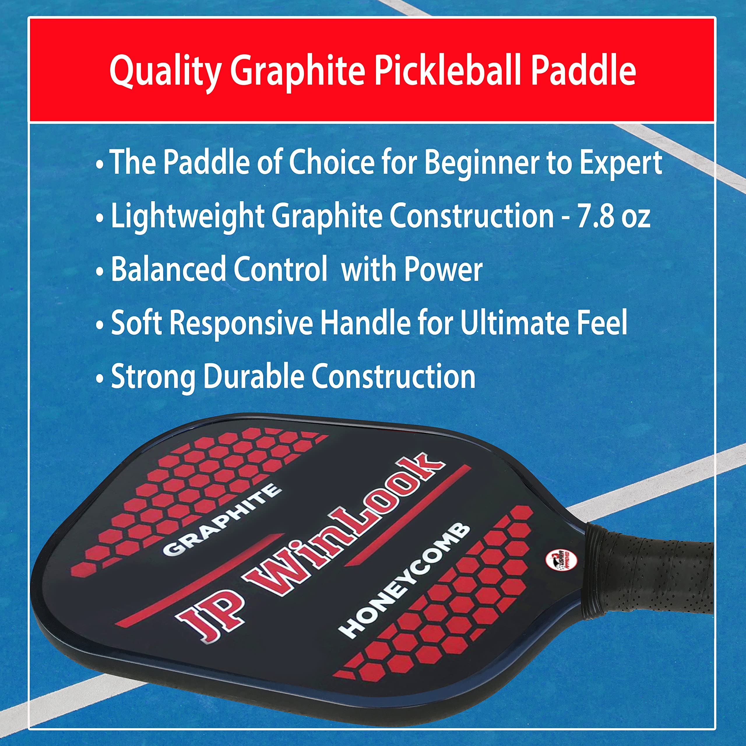 Jp Winlook Pickleball Paddles Set With Graphite Face, Lightweight, Starter To Professional, Indoor/Outdoor, Men & Women, Usapa A