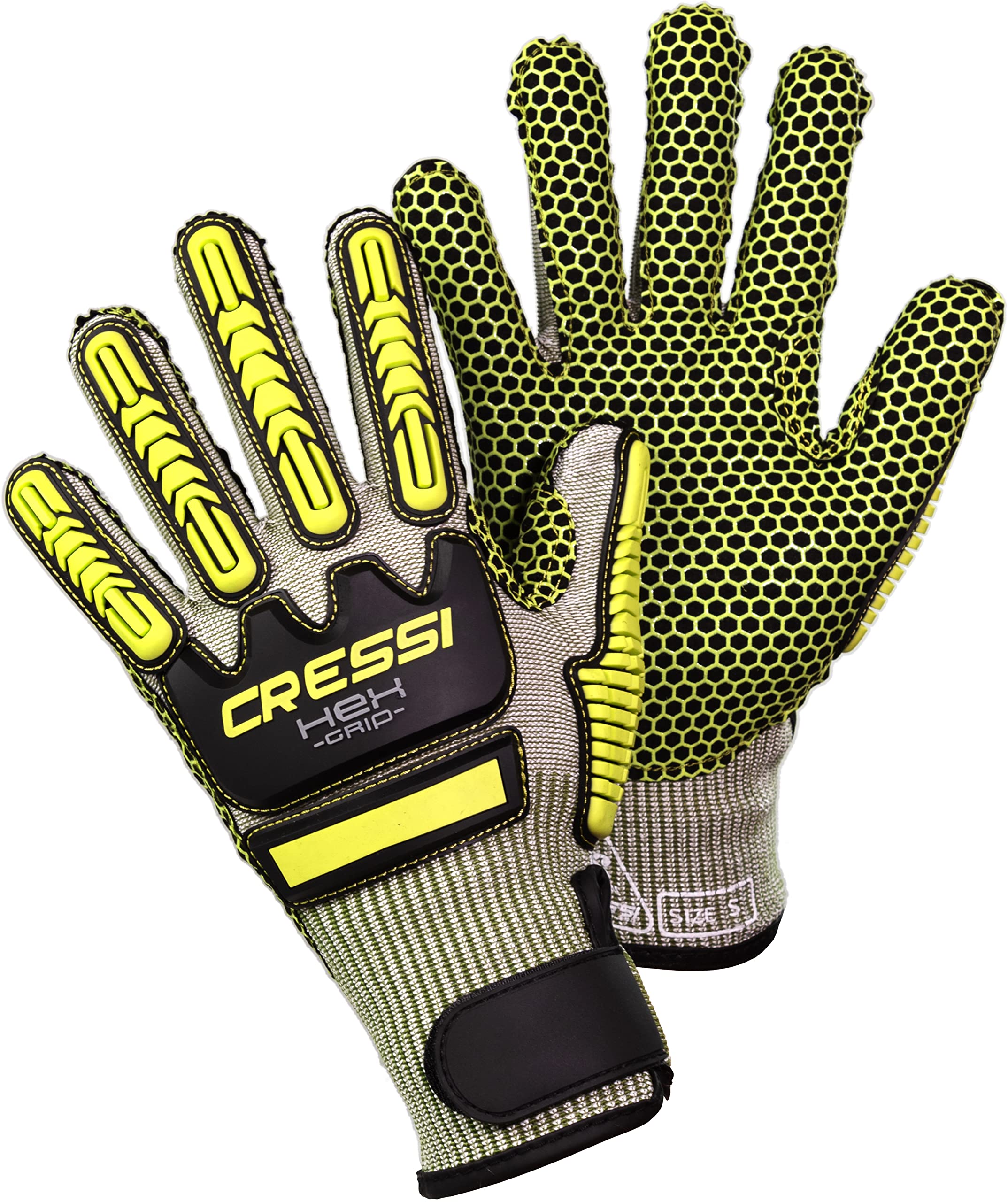 Cressi HEX Grip Gloves, Lime, XL