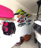 Storeyourboard Wakeboard Wall Storage Rack, Metal Adjustable 4 Wakeboard And Wakesurf Mount