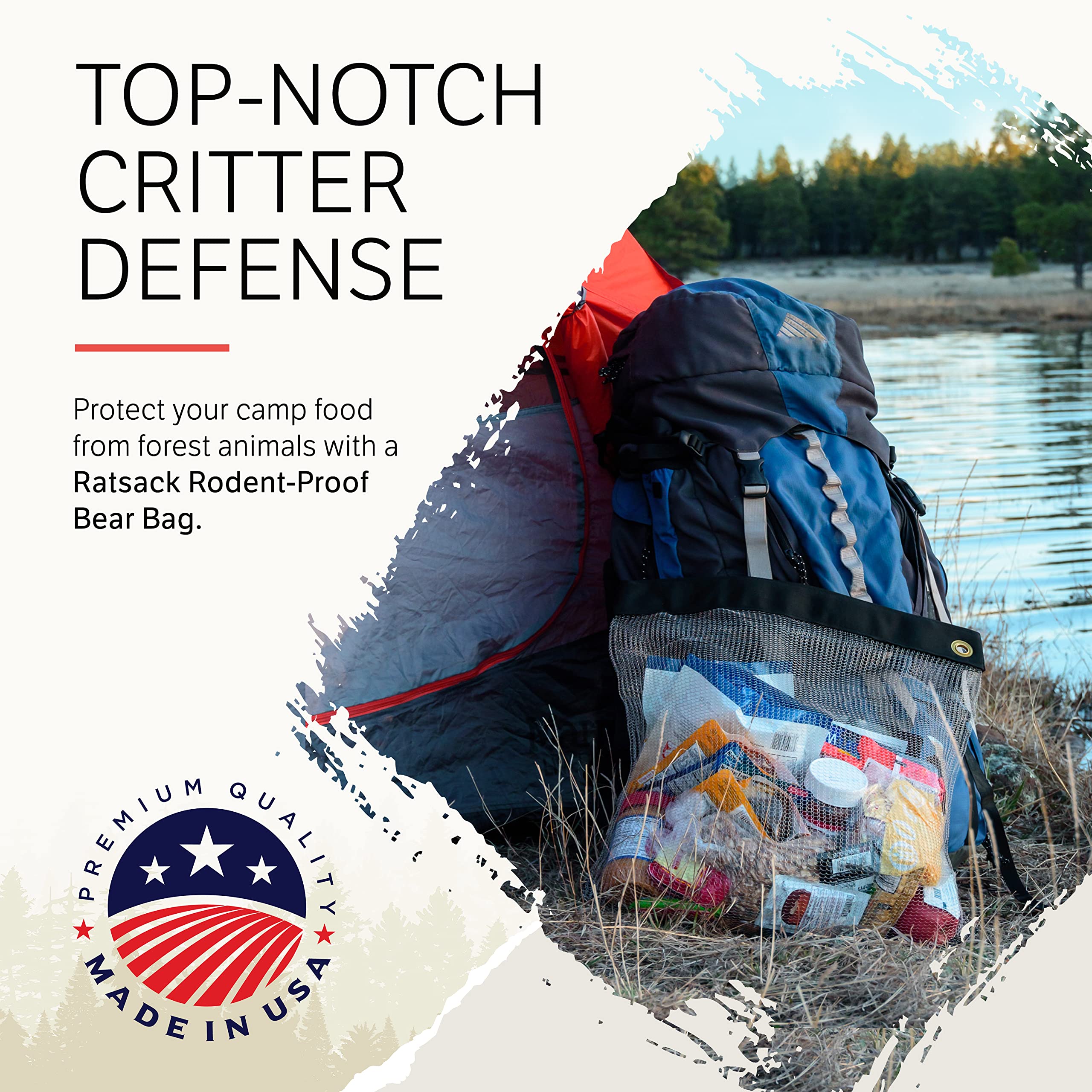 Ratsack The Camping Bundle - Ultralight Rodent Proof Dry Bag For Backpacking - Bear Bag Food Storage For Camping With Coghlans O