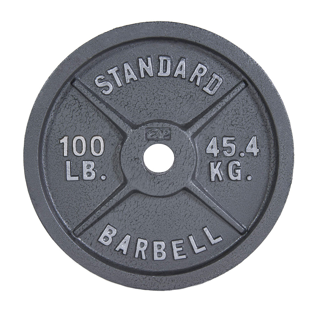 CAP Barbell Olympic 2-Inch Weight Plate, Gray, 100 LBS