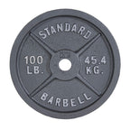 CAP Barbell Olympic 2-Inch Weight Plate, Gray, 100 LBS
