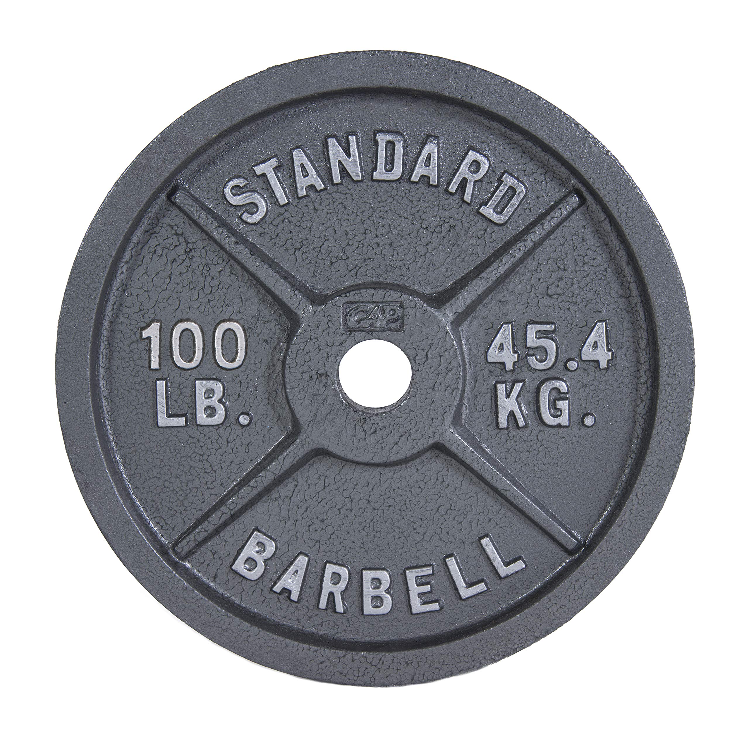 CAP Barbell Olympic 2-Inch Weight Plate, Gray, 100 LBS