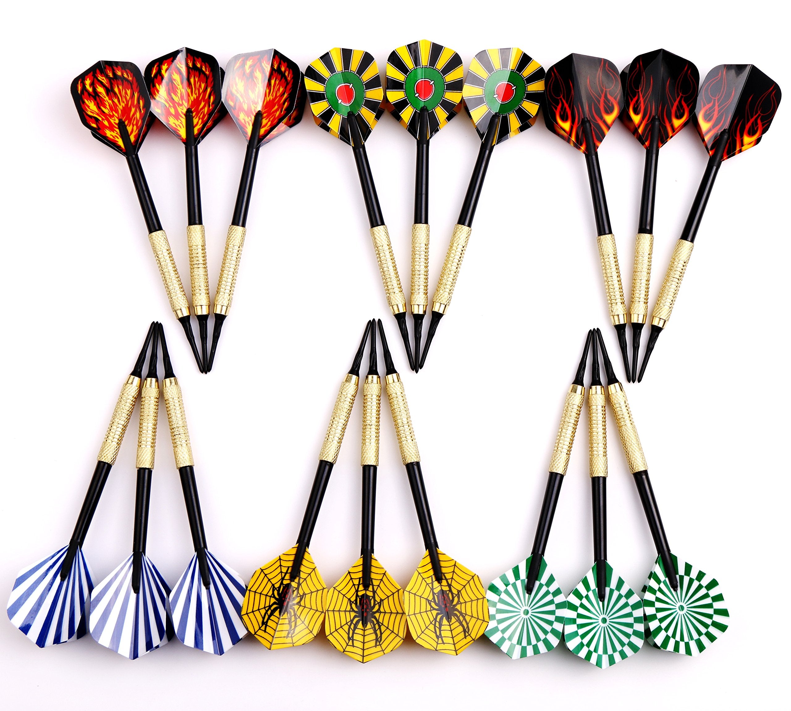 Maxmau Soft Tip Darts For Electronic Dartboard Plastic Point Dart With Standard Dart Flights 18 Darts