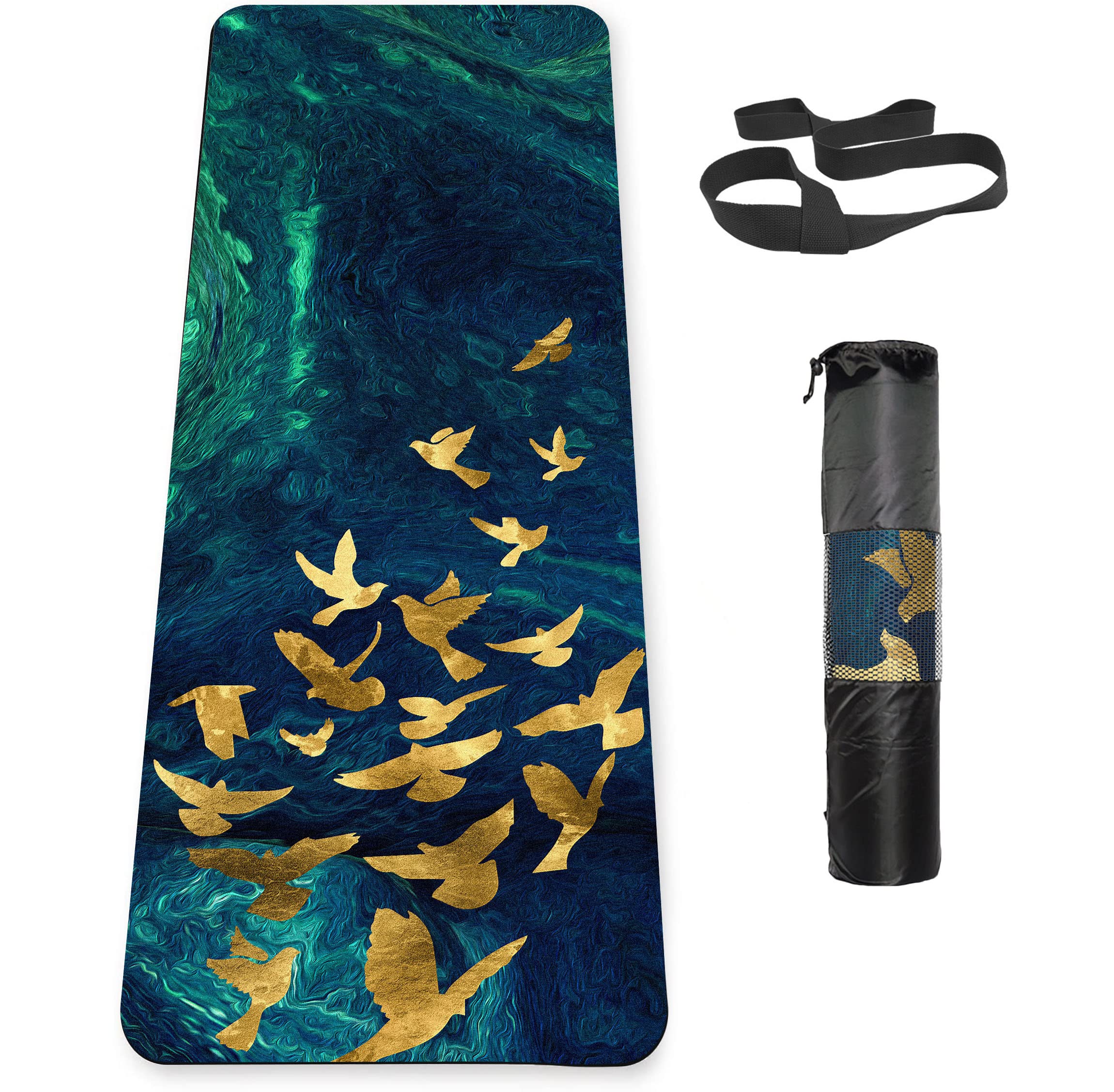 Knsbk Eco Friendly Non Slip Yoga Mat Tpe Workout Mat For Men Women Thick Workout Mat With Carrying Strap Fitness Mats For Exerci