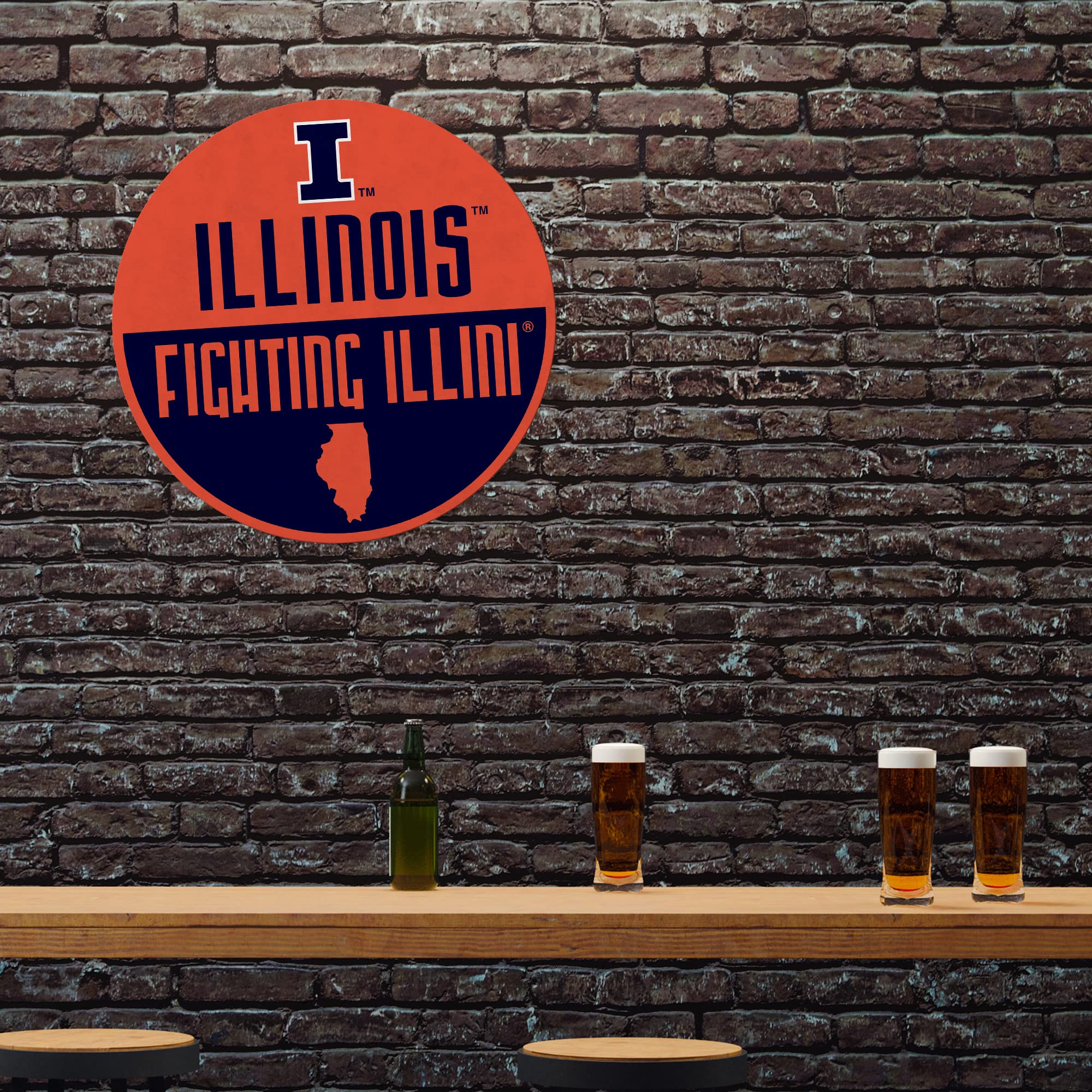 Rico Industries Ncaa Illinois Fighting Illini Classic Shape Cut Pennant - Home And Living Room D  Cor - Soft Felt Ez To Hang
