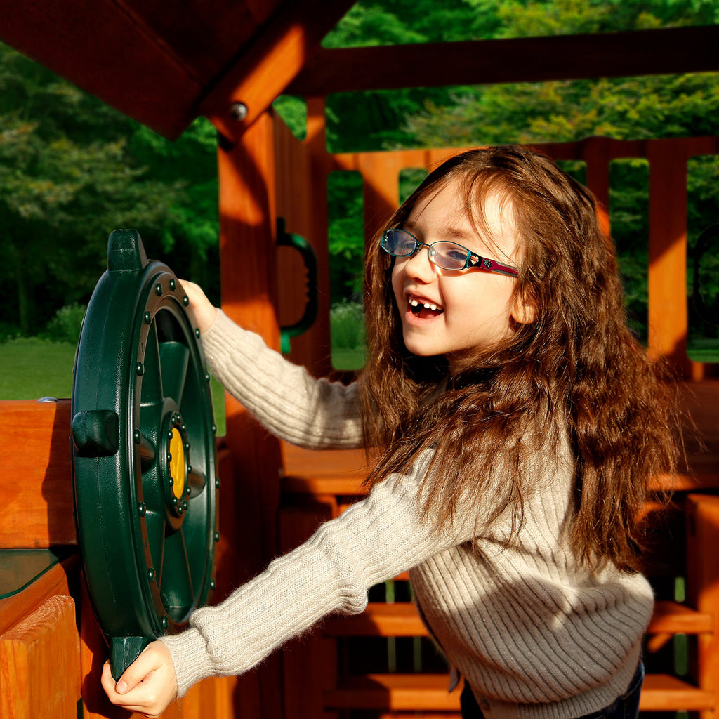 Gorilla Playsets 07-0006 Pirate'S Wheel Swing Set Accessory With 12 Inch Diameter, Green