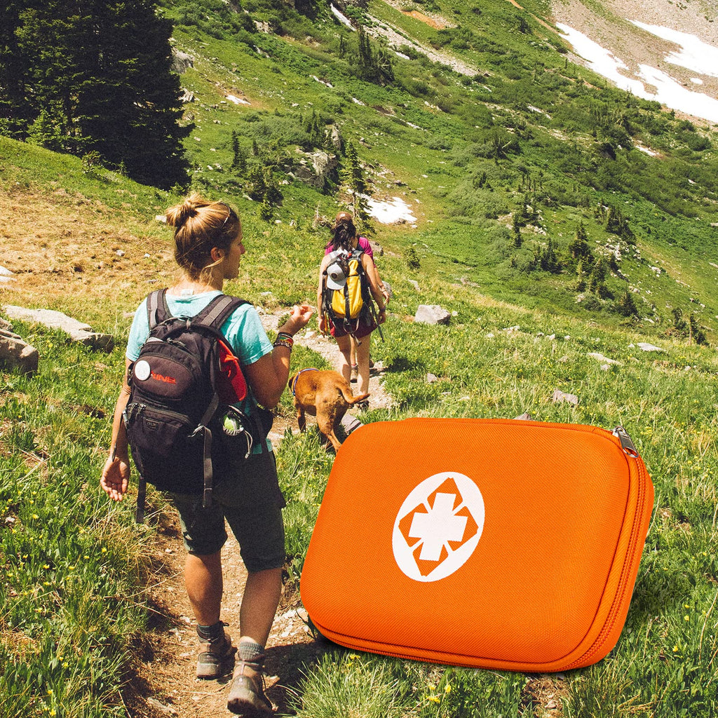 First Aid Kit Emergency Kit Camping Essentials Car-Home Orange First-Aid Bag - 277 Piece Emergency Supplies Hiking First Aid Kit