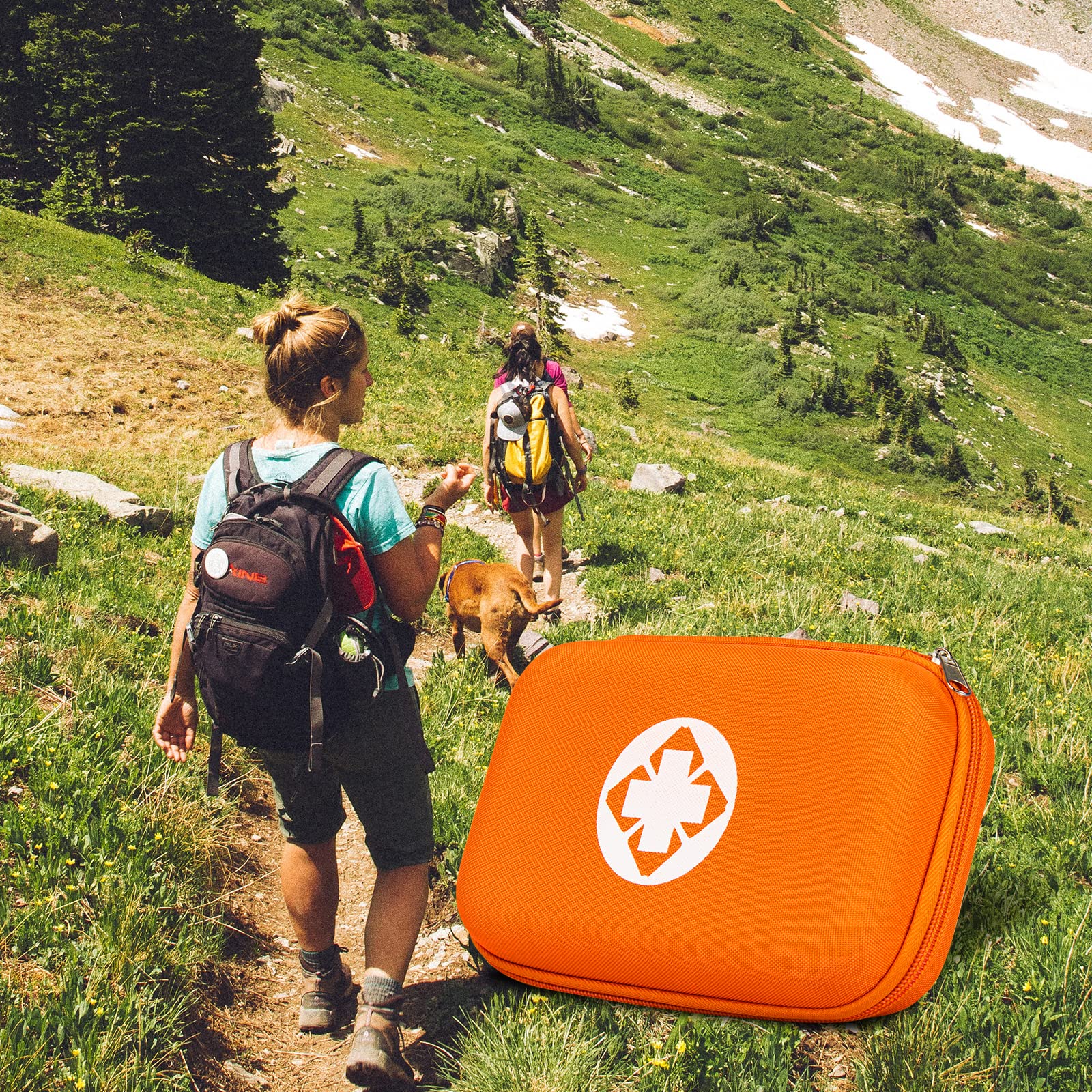 First Aid Kit Emergency Kit Camping Essentials Car-Home Orange First-Aid Bag - 277 Piece Emergency Supplies Hiking First Aid Kit