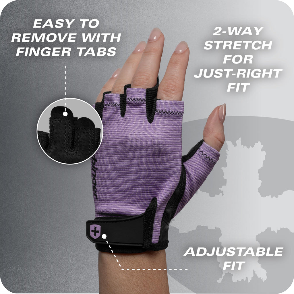 Power Gloves 3.0 - Durable Half Finger Weightlifting Gloves with Adjustable Wrist Closure, Breathable Leather Palm, Womens