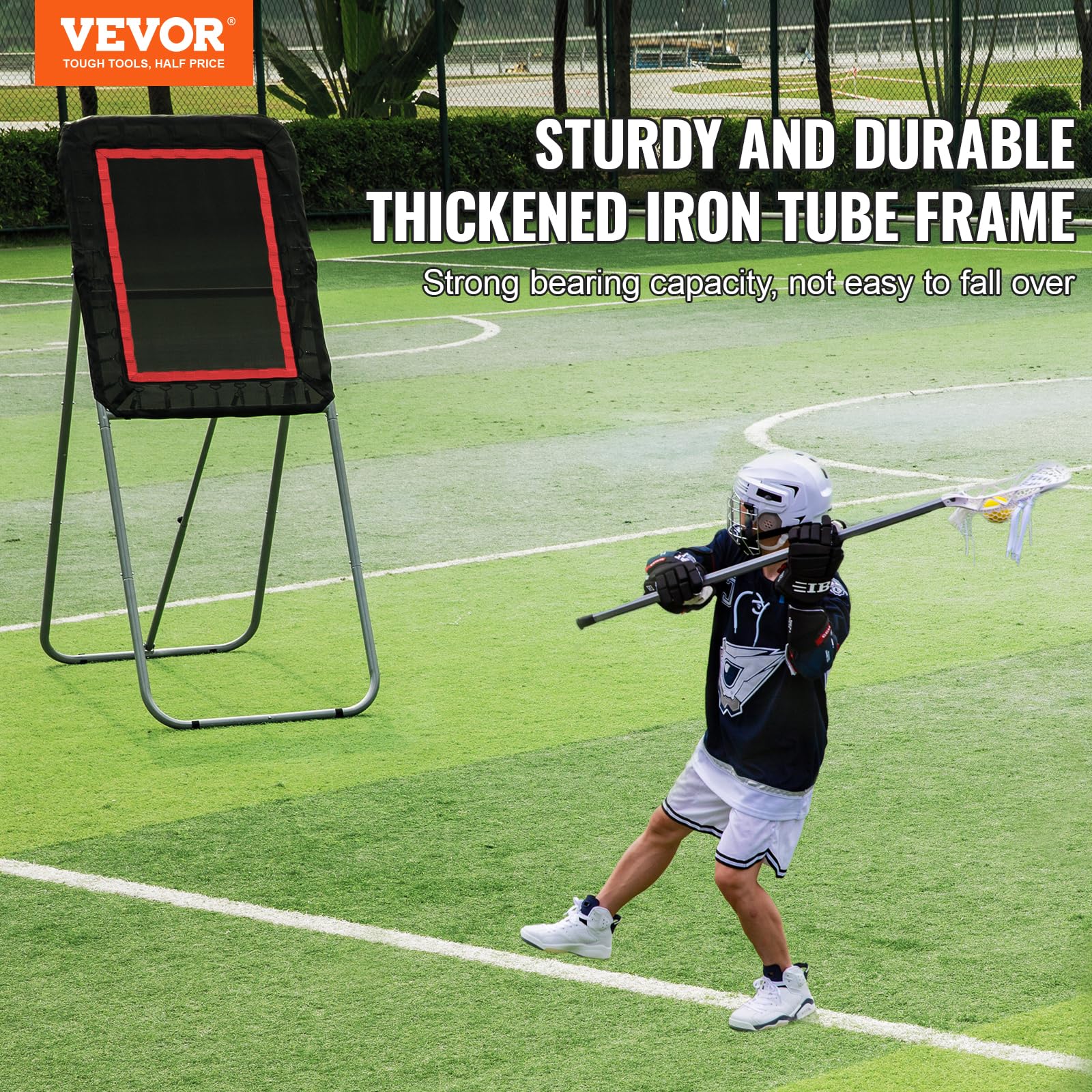 Vevor Folding Lacrosse Rebounder For Backyard, 3X4 Ft Volleyball Bounce Back Net, Pitchback Throwback Baseball Softball Return T