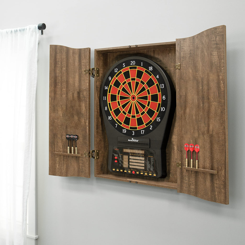 Dmi Sports Mi Sports Brown Cricketpro Dartboard Cabinet  Designed For Arachnid 15.5Cricketpro 900, 800, 750, 650 Electronic Dart