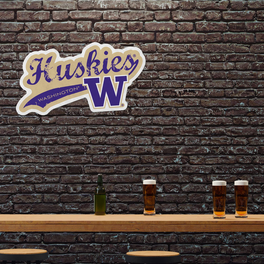 Rico Industries Ncaa Washington Huskies Distressed Shape Cut Pennant - Home And Living Room D  Cor - Soft Felt Ez To Hang