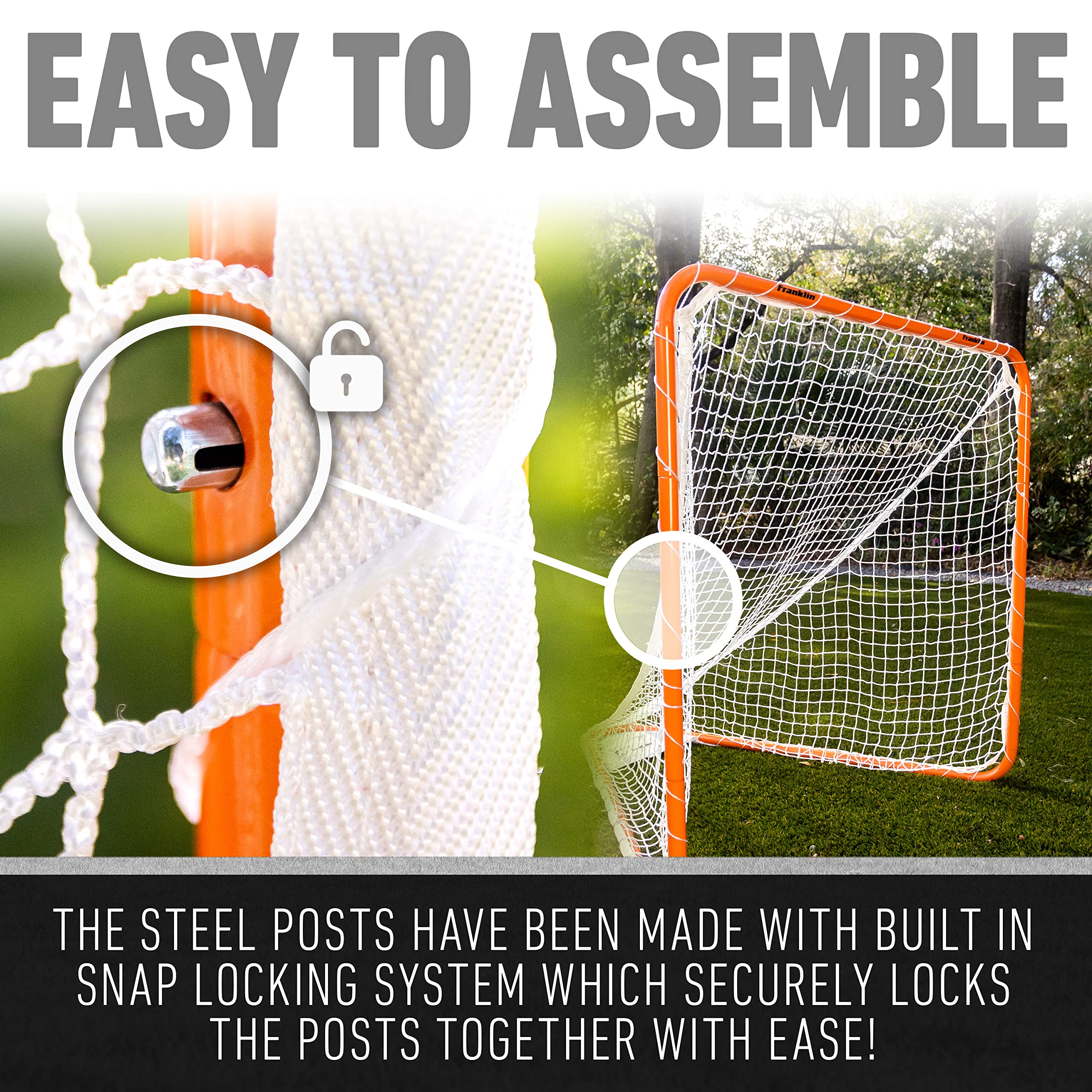 Franklin Sports Backyard Lacrosse Goal - Kids Lacrosse Net/ Equipment - Perfect For Youth Training - 48'' X 48''