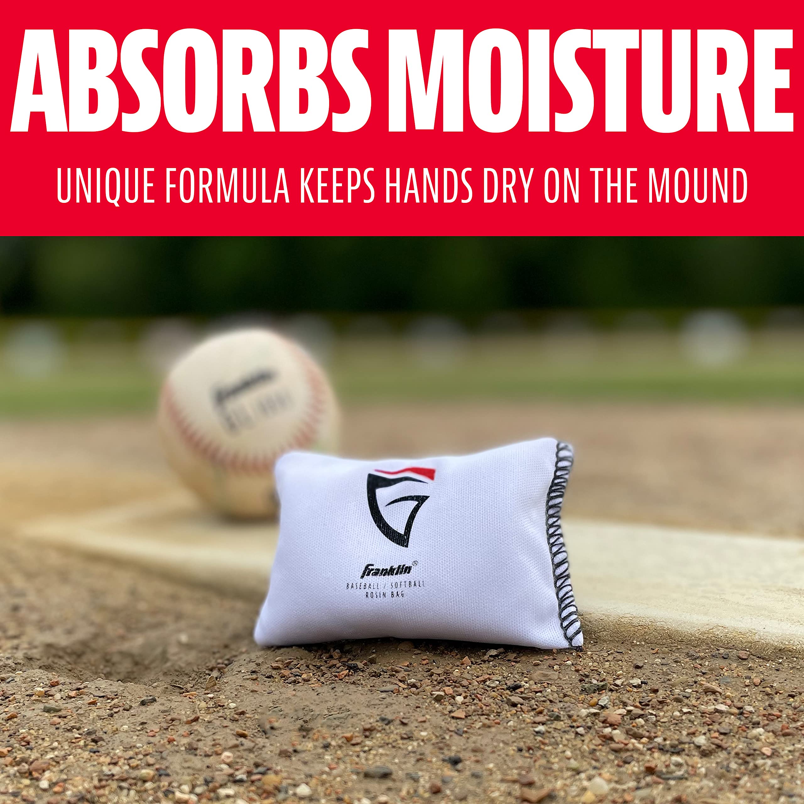 Franklin Sports Mlb Gator Grip Rosin Bag - Multi Sport + Baseball + Softball - Absorbs Moisture White