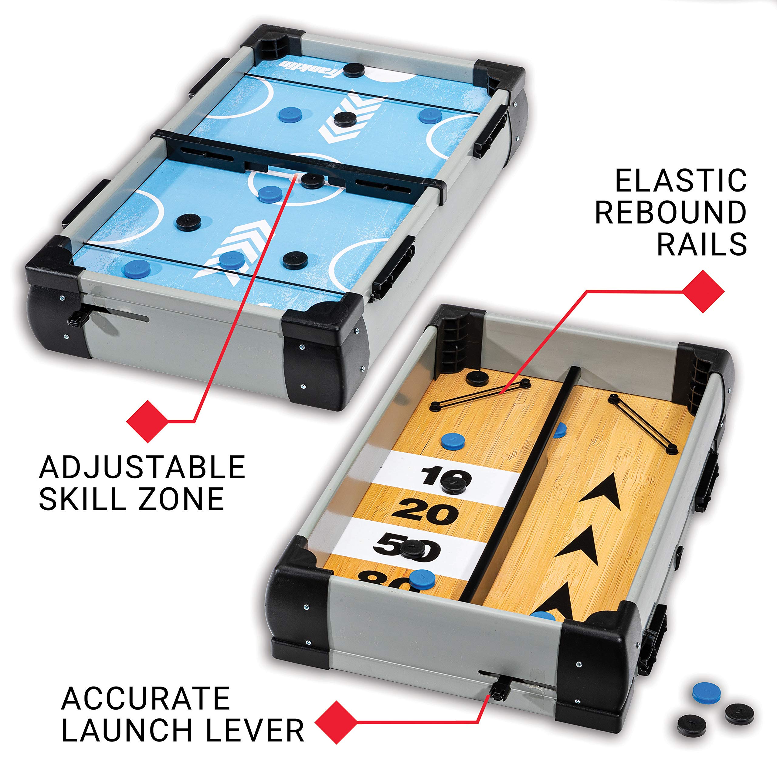 Franklin Sports Sling Puck + Shuffleboard Tabletop Game - 2-In-1 Fast Action Puck Shooting Game Set For Kids + Adults - Family G