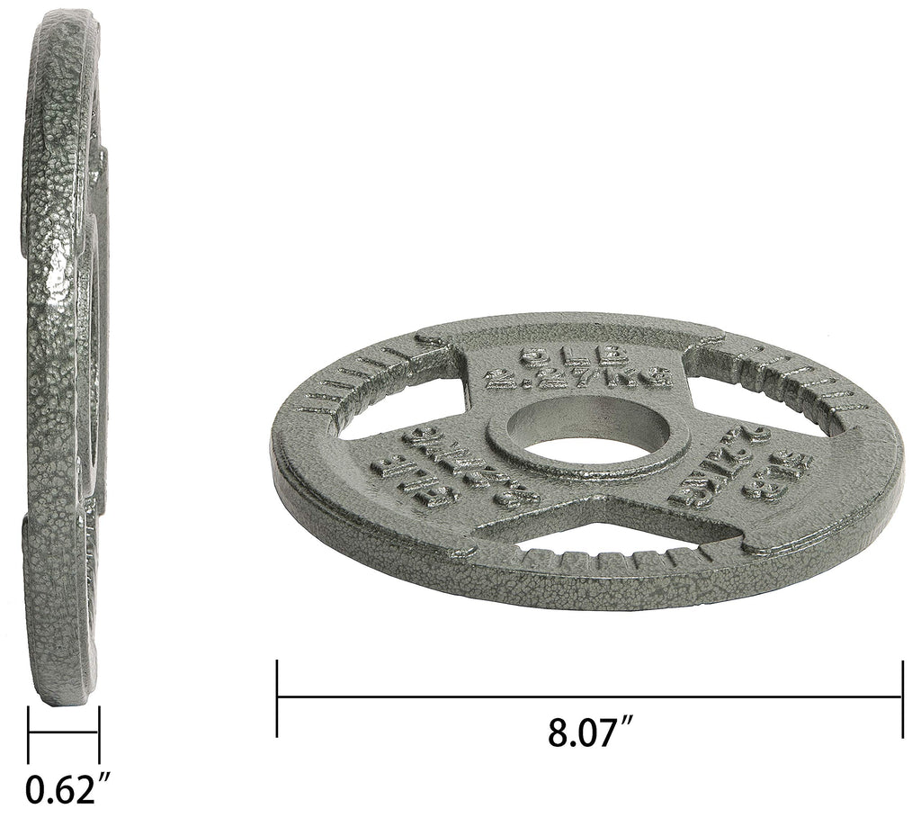 Balancefrom Olympic 2-Inch Cast Iron Plate Weight Plate For Strength Training And Weightlifting, 5-Pound, Single