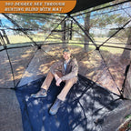 Funhorun Hunting Blind With Floor Mat, 360 Degree See Through Ground Blind With Carrying Bag, 3/4 Person Pop Up Camouflage Tent