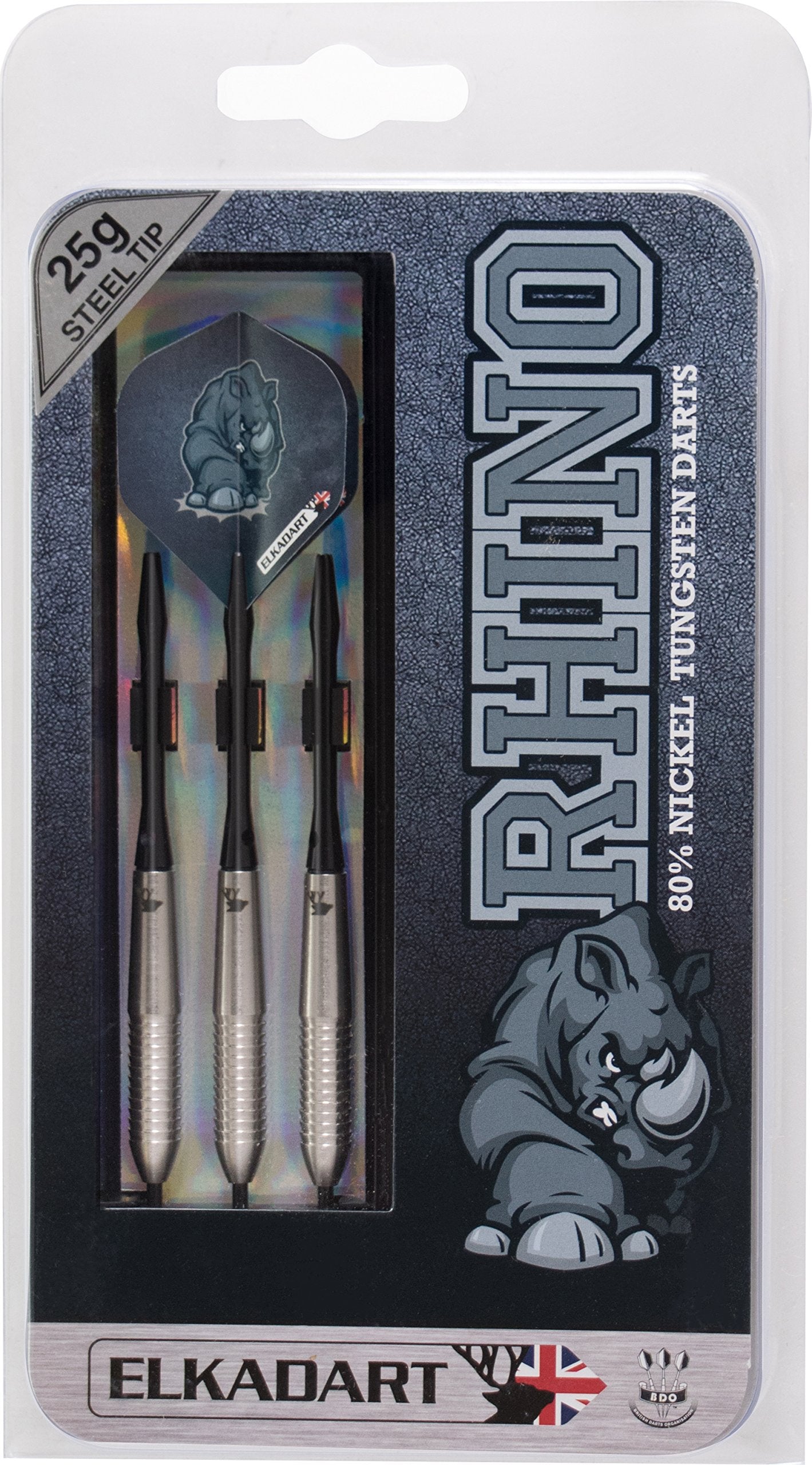 Elkadart Rhino 80% Tungsten Steel Tip Darts With Storage/Travel Case, 25 Grams