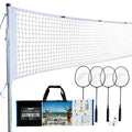 Franklin Sports Badminton Net Set - 4 Aluminum Rackets, 2 Birdies, Adjustable Net And Stakes - Backyard Or Beach Badminton Set -