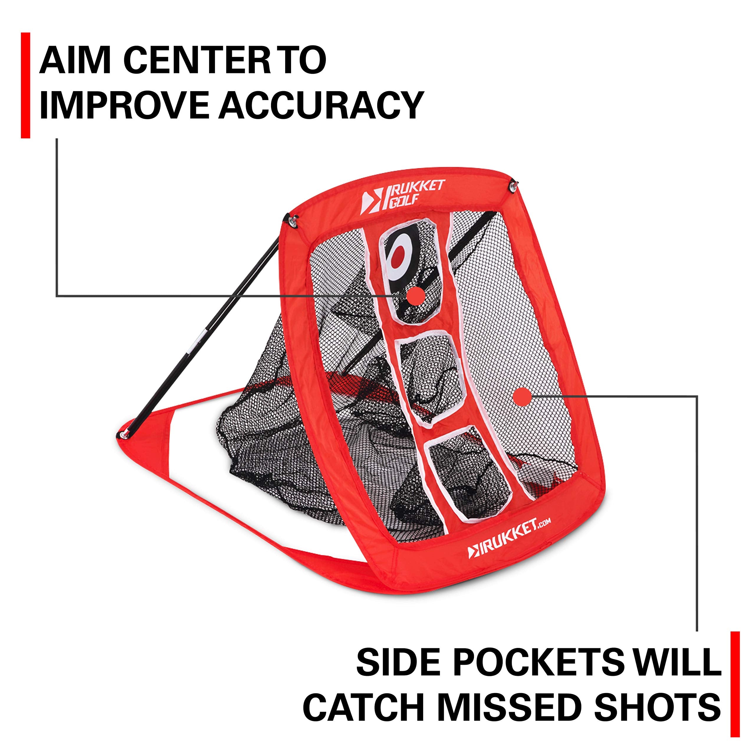 Rukket Pop Up Golf Chipping Net  Outdoor/Indoor Golfing Target Accessories And Backyard Practice Swing Game With 12 Foam Trainin