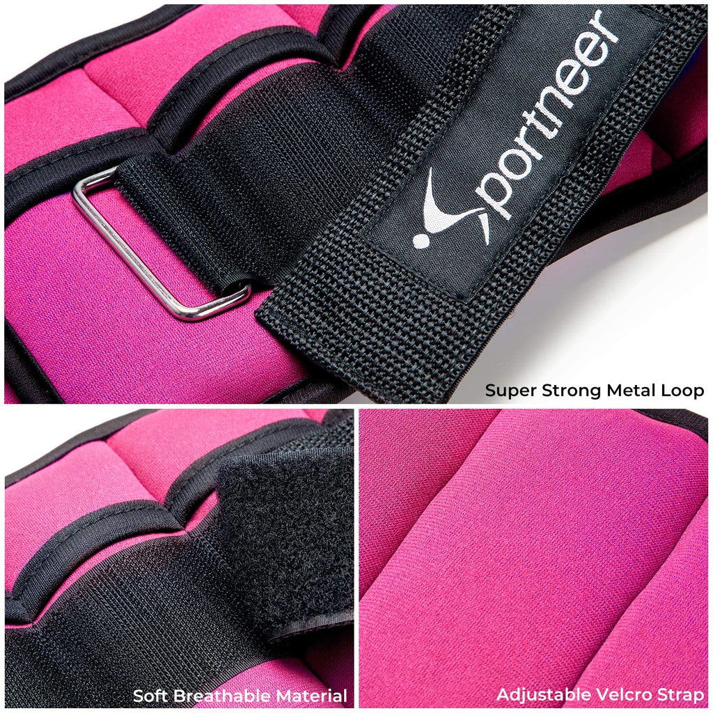 Sportneer Adjustable Ankle Weights Set 1 Pair 2 4 6 8 10 Lbs Leg Weight Straps For Women Men Kids, Weighted Ankle Weights Set Fo