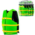 Obrien 4 Pack General Purpose Life Jackets, Green/Yellow