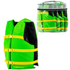 Obrien 4 Pack General Purpose Life Jackets, Green/Yellow
