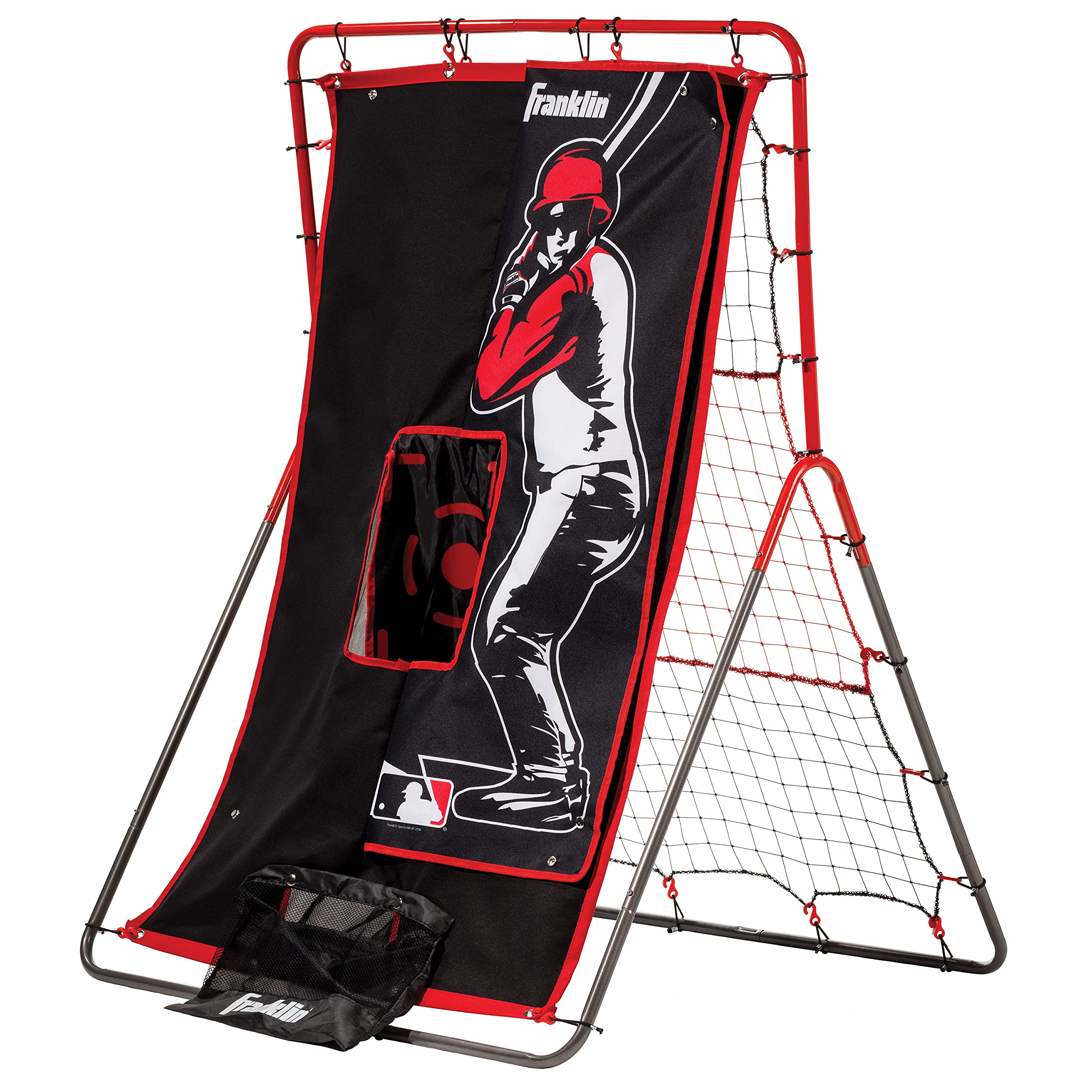 Franklin Sports Baseball Pitching Target And Rebounder Net - 2-In-1 Switch Hitter Pitch Trainer + Pitchback Net - Pitching Targe
