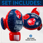 Franklin Sports Inflatable Kids Boxing Gloves - Future Champs Jumbo Toy Boxing Gloves For Kids + Toddlers - Fun Blow Up Boxing G