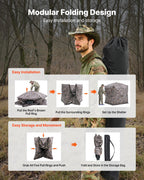 Vevor Hunting Blind, 6-7 Person Ground Blinds With Carrying Bag, Portable Camouflage Tent, Reinforced Durable Concealed Shelter