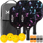 Pickleball Paddles, Usapa Approved Fiberglass Surface Pickleball Set With 4 Pickleball Rackets,4 Pickleball Balls,1 Portable Car