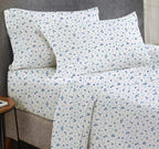 California Design Den Floral Sheets Pattern Full Sheet Set, Luxury 400 Thread Count 100 Cotton Sheets, 4 Pc Deep Pocket Full She