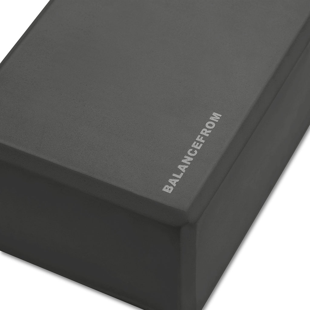 Fitvids Set of 2 High Density Yoga Blocks, 9x6x4 Each, Pair (Black)