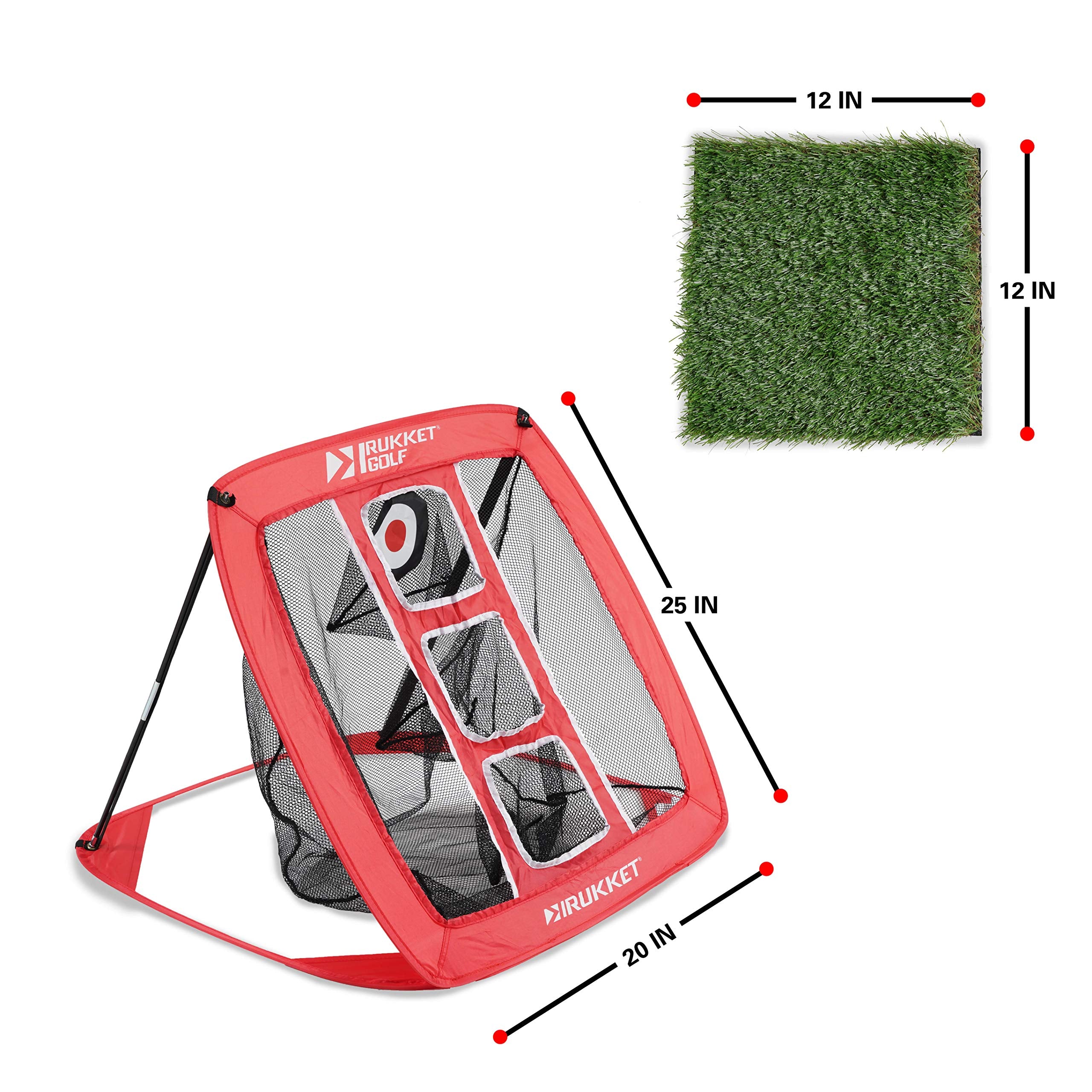 Rukket Pop Up Golf Chipping Net  Outdoor/Indoor Golfing Target Accessories And Backyard Practice Swing Game With 12 Foam Trainin