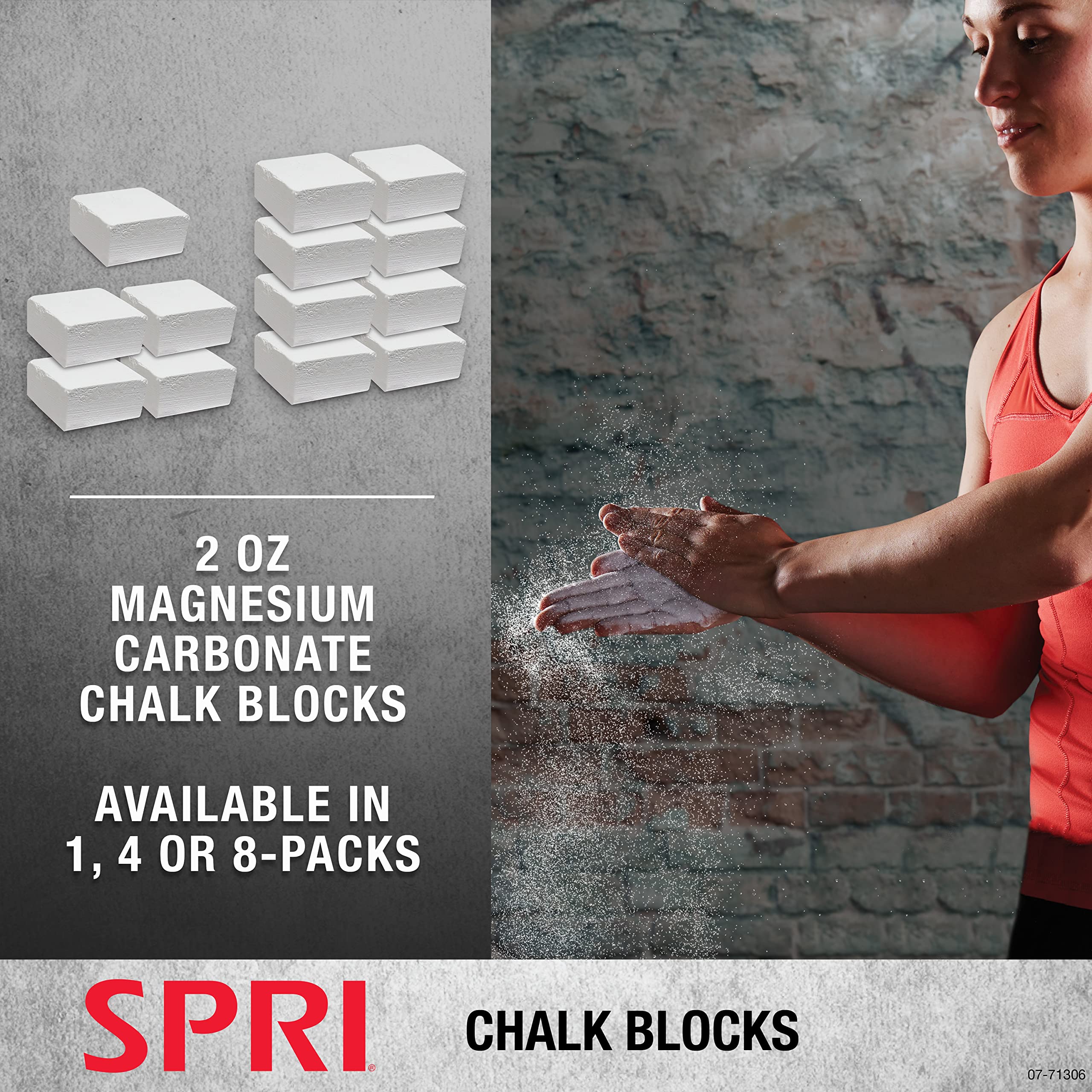 Spri Chalk Block, 2Oz. (4 Pack) For Gymnastics, Rock Climbing, Bouldering, Weight-Lifting,