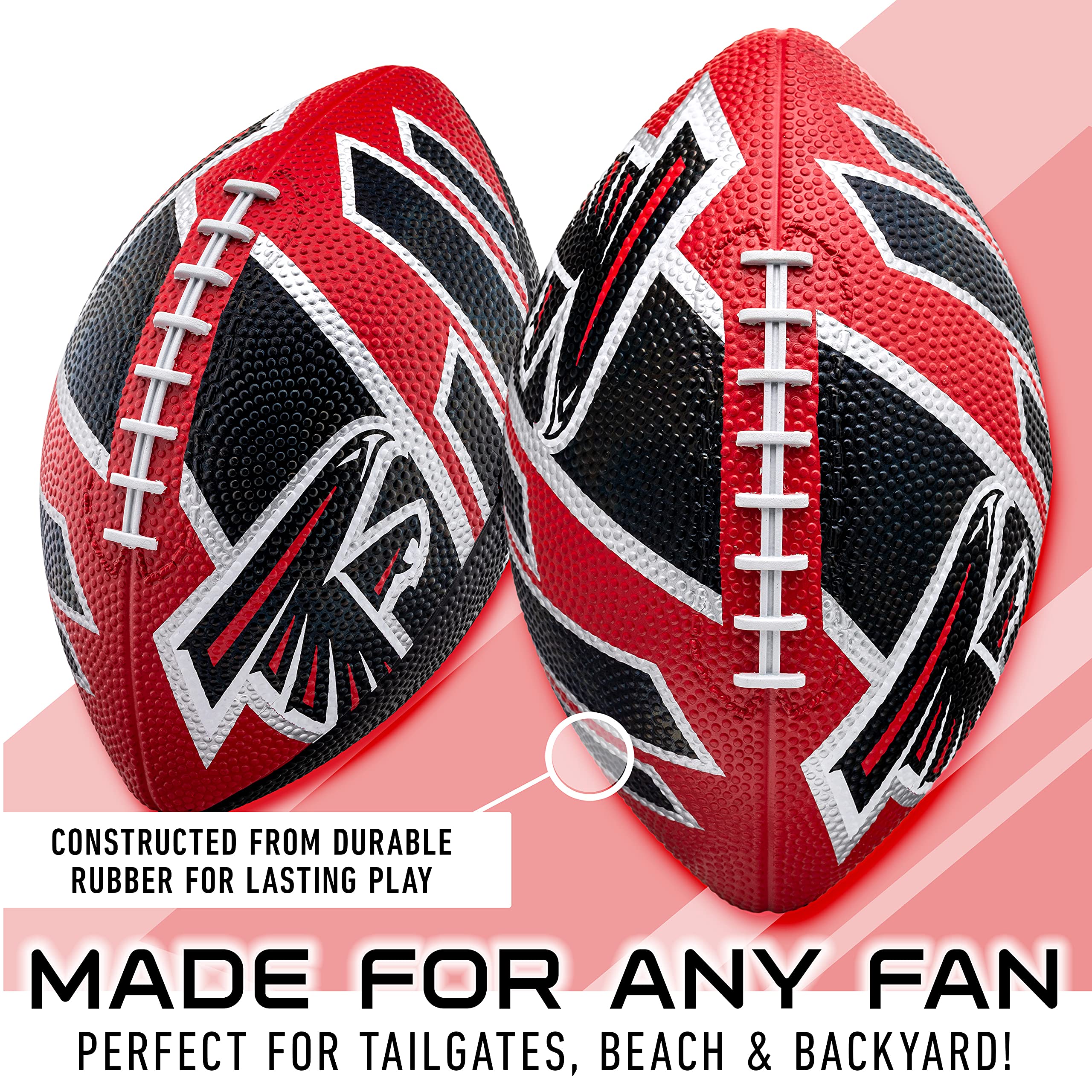 Franklin Sports Nfl Atlanta Falcons Football - Youth Football - Mini 8.5'' Rubber Ball - Perfect For Kids - Team Logos And Color