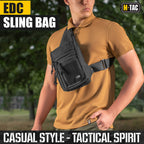 M-Tac Sling Bag for Men & Women - EDC Shoulder Pack - Crossbody Tactical Chest Bag - Everyday Tactical Gear (Black Loop Panel)