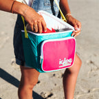 Igloo 90s Retro Collection Square Lunch Box Cooler with Front Pocket and Adjustable Strap,Yellow/Mint