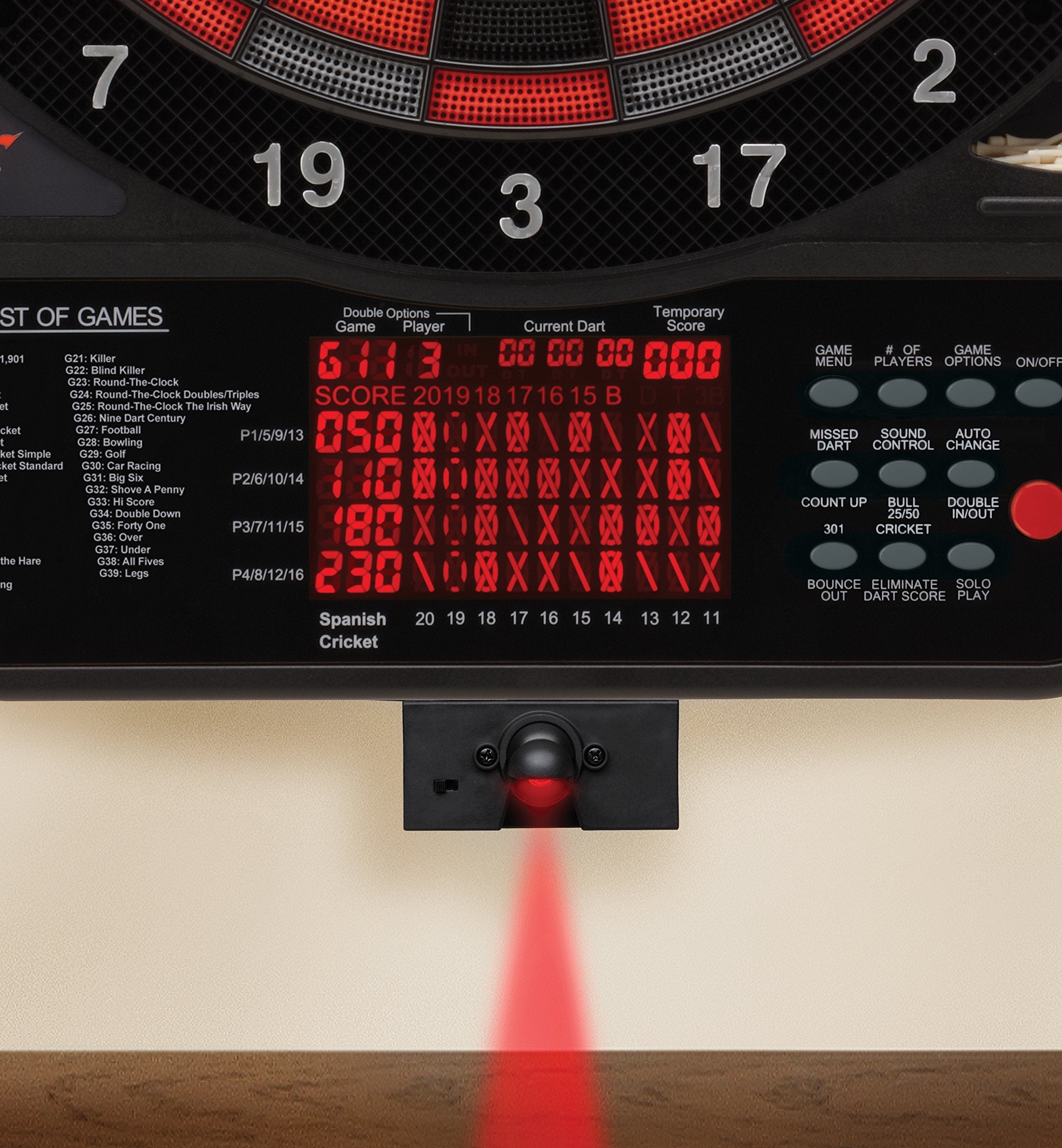 Viper 800 Electronic Soft Tip Dartboard Bundle With Laserlite Laser Throw/Toe Line Marker