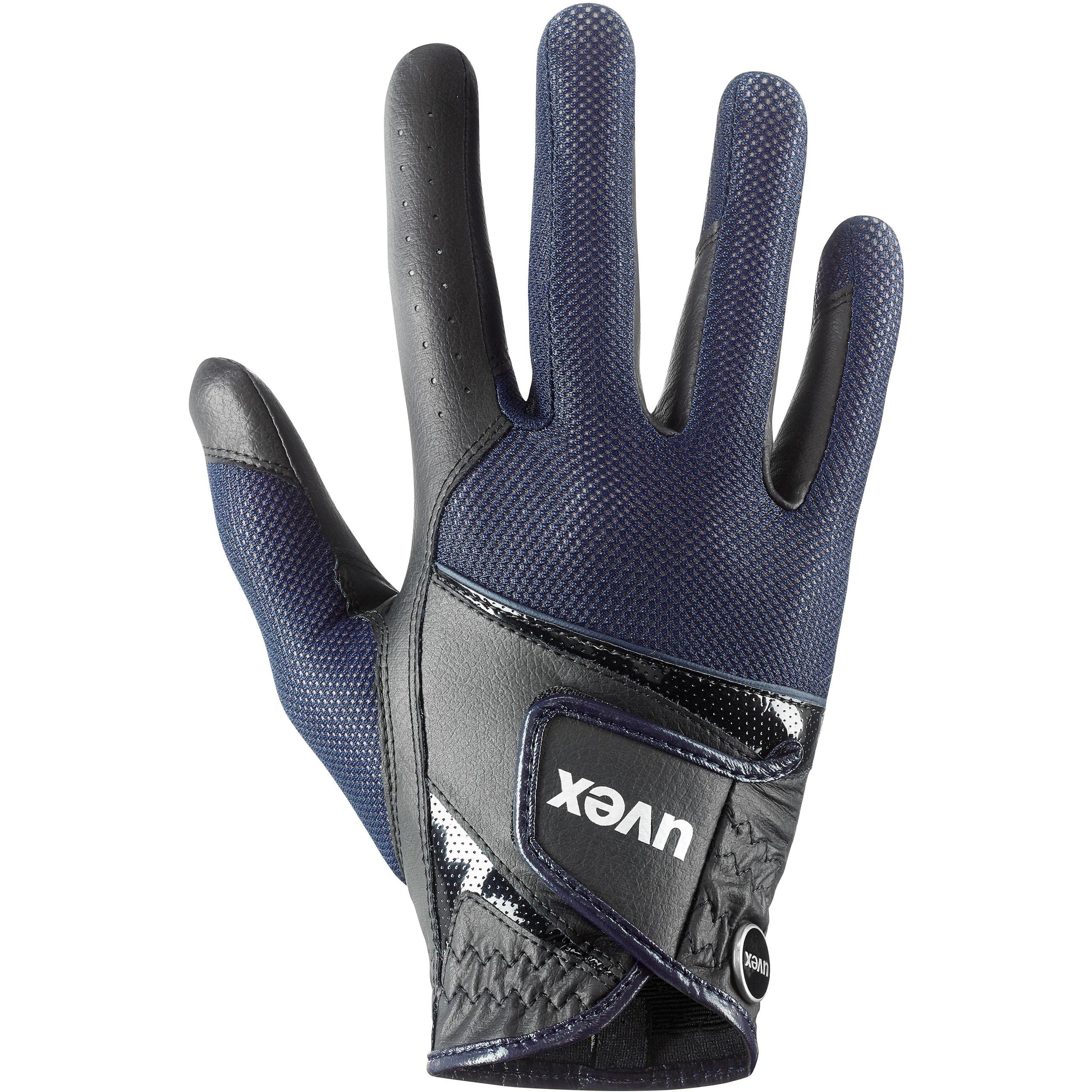 uvex sumair Horse Riding Gloves for Women & Men, Black-Blue, 11 - Stretchable, Breathable & with Touchscreen Capability