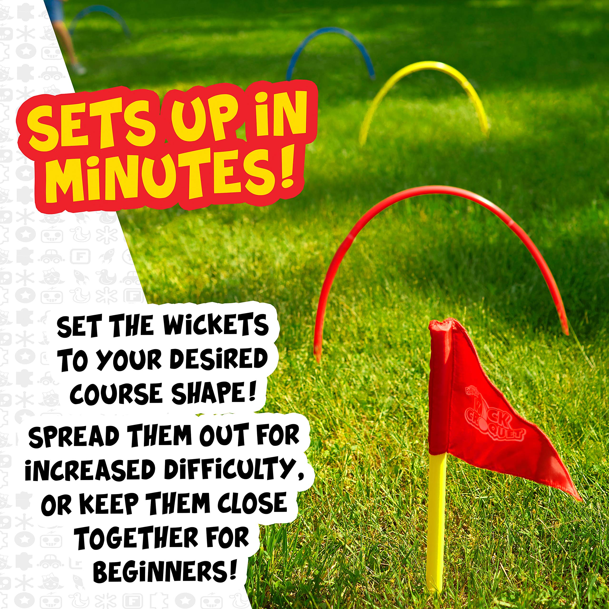Franklin Kick Croquet Game Set - Perfect For Kids And Adults - Combines Soccer And Croquet - Great For Outdoor Play