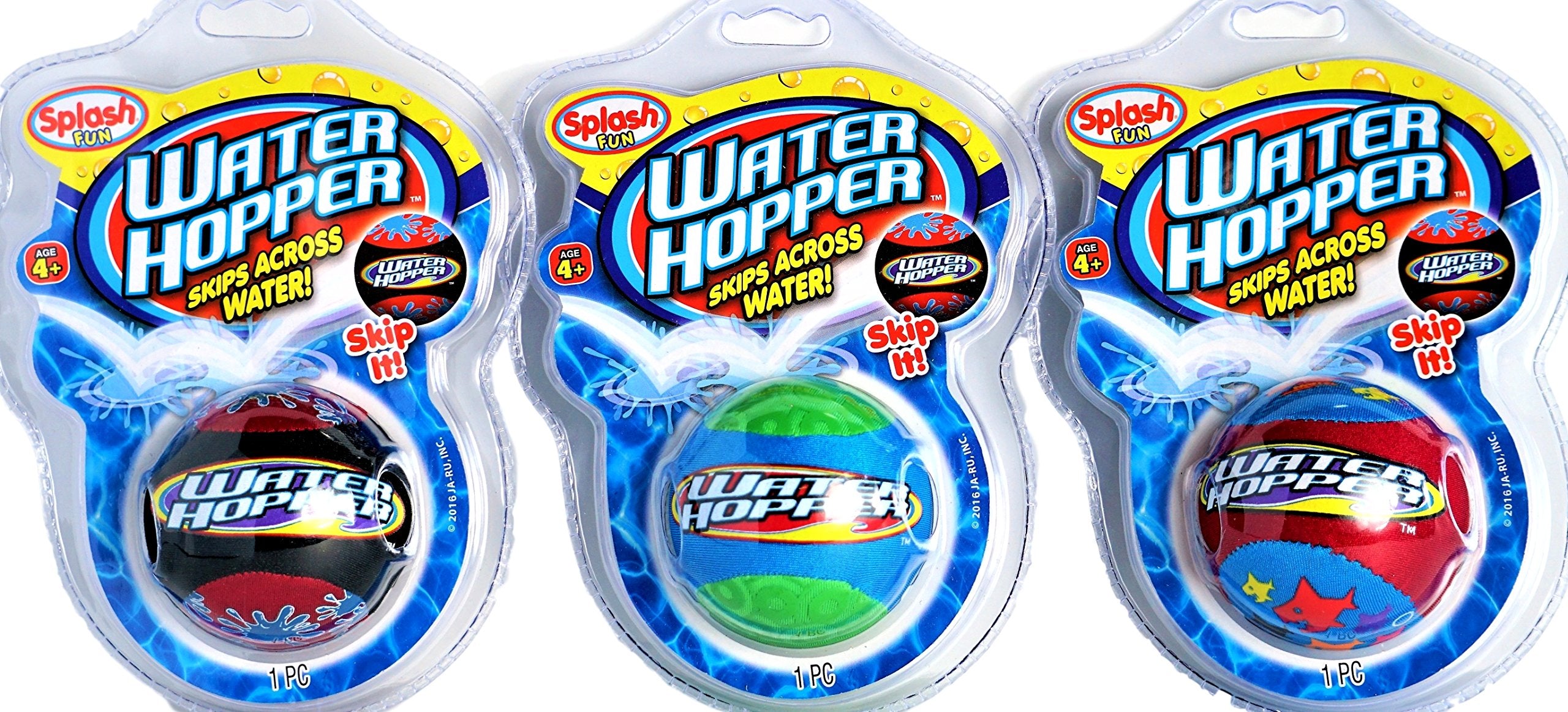 Ja-Ru Water Hopper Ball Toy Pack (1 Pack Assorted) Bouncing Water Skip Ball. Water Balls For Pool And For Beach Game. Squishy Sk