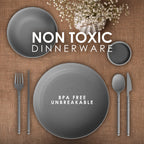 Dinethics Wheatstraw Dinnerware Set For 4 - Dishwasher Microwave Plates For Heating Food - Unbreakable Wheat Straw Plates And Bo