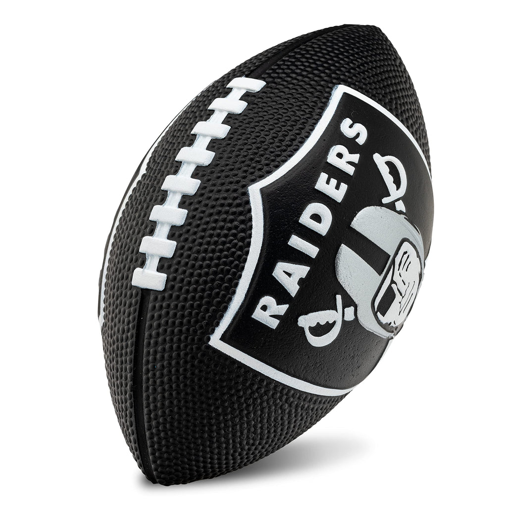 Franklin Sports Nfl Las Vegas Raiders Football - Kids Foam Football - Soft Football - Mini Size - Perfect For Gameday - 8.5'' 3D